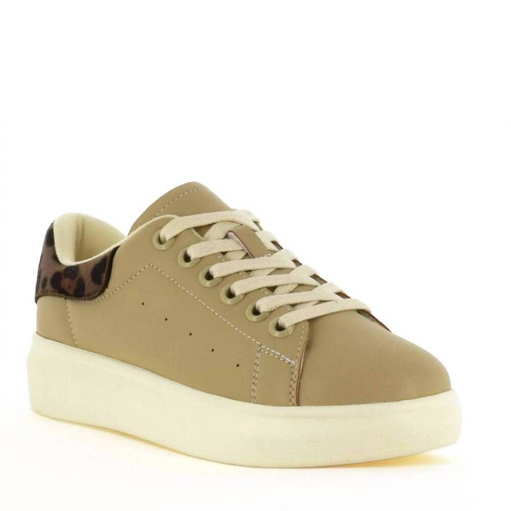 NEW SEVEN 7 women's miki leopard sneakers in beige
